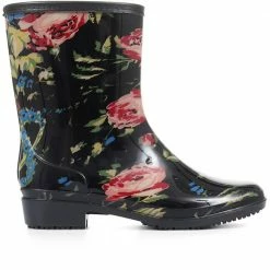 Pavers Floral Print Wellie Ankle Boot - FEI30008 / 316 230