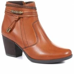 Pavers Leather Heeled Ankle Boot - VED34001 / 320 366 Boots
