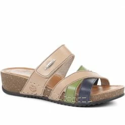 Fly Flot Leather Cross-Strap Mule Sandal - FLY35001 / 321 261