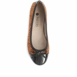 Pavers Leopard Print Ballerina Flats - JANSP35017 / 321 372 Shoes