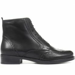 Bellissimo Leather Brogue Ladies Ankle Boots - BELITA32003 / 318 838