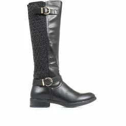 Pavers Patterned Stretch Panel Knee-High Boots - WBINS34177 / 320 710