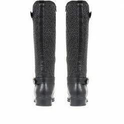 Pavers Patterned Stretch Panel Knee-High Boots - WBINS34177 / 320 710