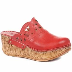 Pavers Sandals Leather Wedge Clogs - CAY35013 / 322 036