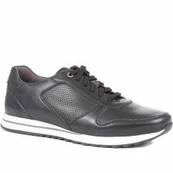 Pavers Wide Fit Leather Lace-Up Trainers - PARK35013 / 321 632
